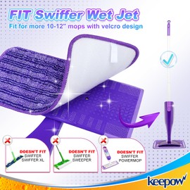 KEEPOW 6 PCS Reusable Mop Pads Compatible with Flash Powermop, Power Mop Refills Power Mop Pads Refills Machine Washable Mop Refill Pads for Flash Power Mop Wet Dry Use