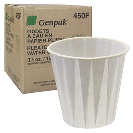 Pleated Drinking Paper Cup 3.5 oz Rolled Rim - 2500 case