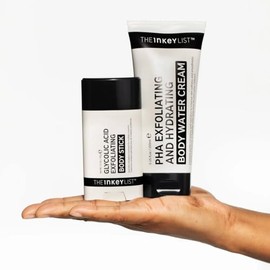 The INKEY List Exfoliating Body Duo - Glycolic Acid Stick and PHA Hydrating Water Cream, White