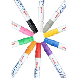 Advantage Gifts Oil-Based Paint Marker, Medium Point, Blue Ink, Pack of 10, Bundle with Plastic Reusable Pouch