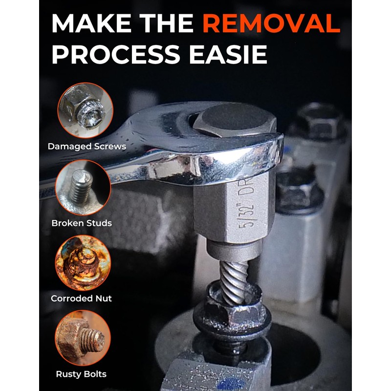 19 Piece Screw Extractor and Left Hand Drill Bits Set,