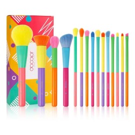 Brochas De Maquillaje Docolor Juego De 15 Piezas Color Colorido