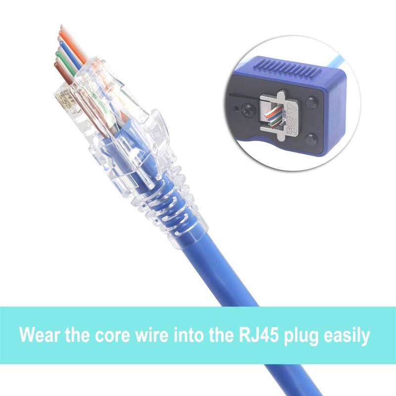 VCE Pass Through RJ45 Crimp Tool Kit, 3-in-1 Ethernet Crimper