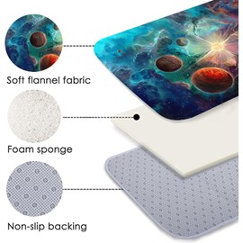 Large Washable Rugs for Boys Room 6x9 ft Outer Space Planet Print Floor Carpets for Living Dinning Room Bedroom Modern Non Skid Starry Sky Mats Pads
