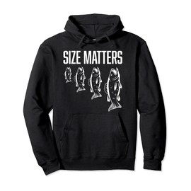 Funny Size Matters Fishing Gift for Fishermen, Men Pullover Hoodie