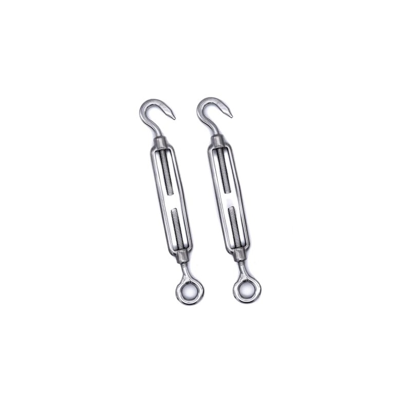 2Pcs 316 Stainless steel turnbuckle rigging screw hook to eye