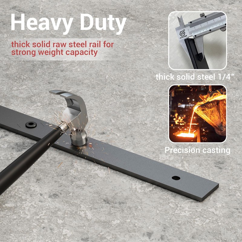 CCJH 5FT/60'' Bi-Folding Barn Door Hardware Sliding Track kit Heavy