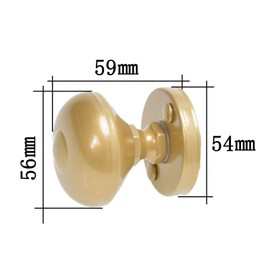 Aqbau Door Knob with Rosette Round Two-Piece Gold | Round Door Handle for Interior Doors and Exterior Doors Aluminium Powder Coated | Complete Set Door Knobs Including Bolts and Screws