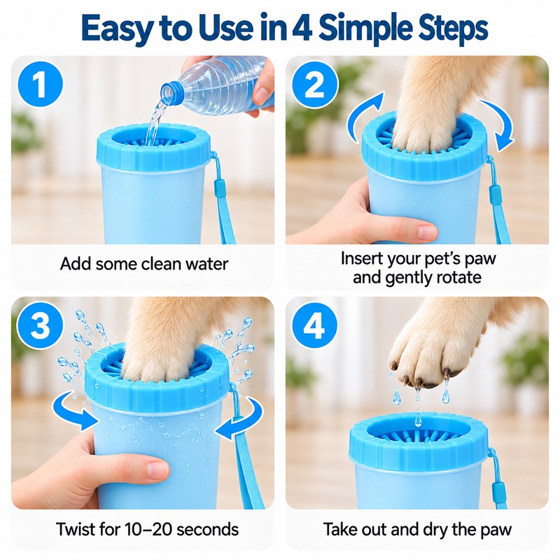 Dog Paw Cleaner Cup for After-Walk Cleaning – Portable Paw