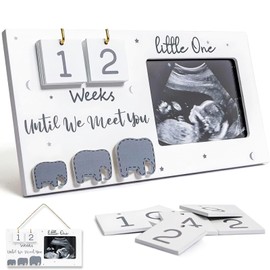 PANYI Baby Scan Wooden Picture Frame, Ultrasound Picture, Baby Picture Frame for First Scan of Pregnancy, Sonogram Picture Frame with Baby Countdown, Weeks, Gifts for Expectant Mothers