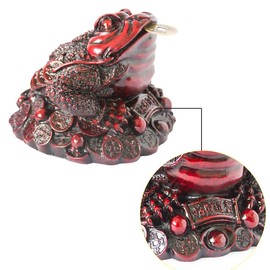Addune Feng Shui Money Frog Three Legged Wealth Frog Figurines Money Toad Statue Chinese Coins Car Dashboard Decor Attract Wealth Gifts