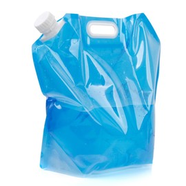 10L Folding Drinking Water Container Storage Bag Pouch for Camping Hiking Picnic BBQ Clear and Blue