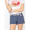 Eight2Nine Women's Chino Shorts with Braided Belt, blue