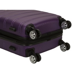 Rockland Melbourne Hardside Expandable Spinner Wheel Luggage, Purple, 3-Piece Set (20/24/28)