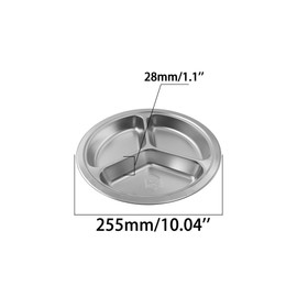 Ulifestar Round Divided Plate,304 Stainless Steel Plates, Round Dinner Plates,Divided Plates Tray for Adults,Kids,Picky Eaters, Campers,Portion Control,Outdoor Hiking Picnic BBQ Beach
