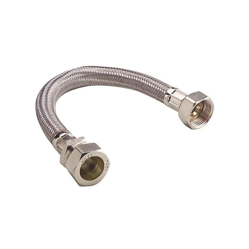 Flexible Tap Hose Connector 15mm x 1/2" Compression 150 Long
