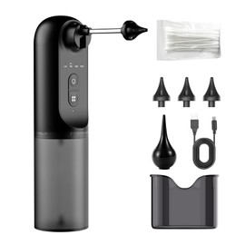 Electric Ear Wax Removal Kit - Ear Cleaner with Water Powered Ear Irrigation Flushing System, 4 Pressure Modes Safe and Effective Earwax Removal Tool, 3 Reusable Replacement Tips