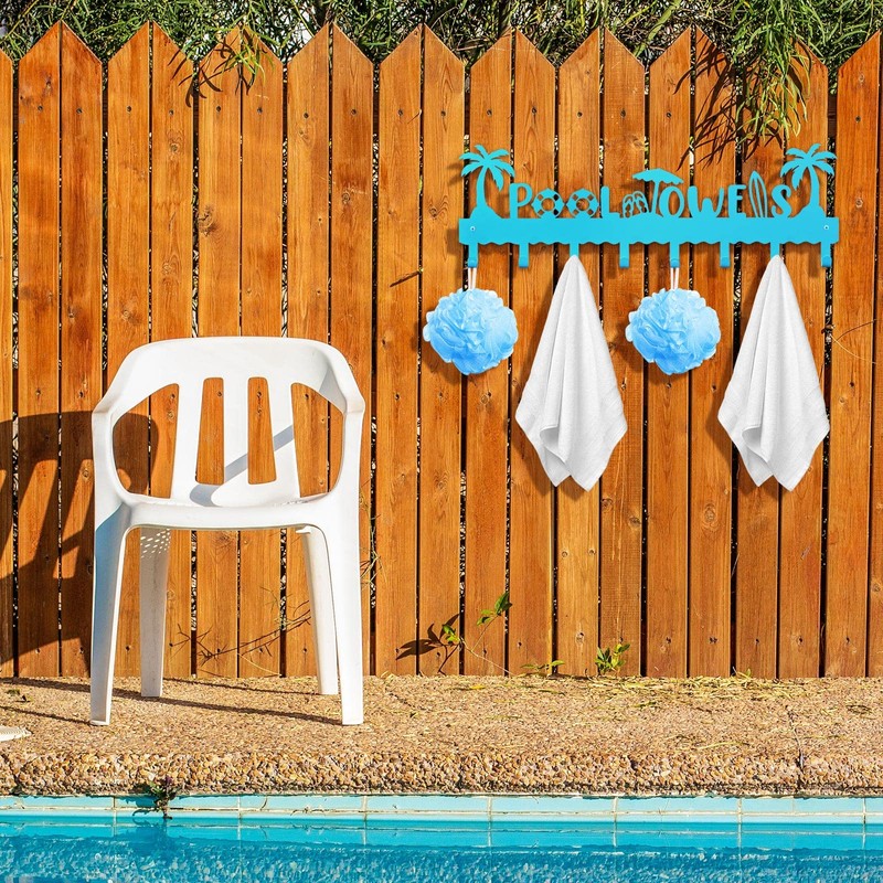 Capoda Pool Towel Rack Metal Hook Rack Wall Mounted Summer