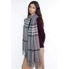 JENNIE LIU Womens 100% Cashmere Shawl Wraps(One Size, GreyRedPurple)