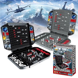 Ships Countersink Board Game in Small Format - Strategy Board Game Sea Battle Toy for Children from 4 Years - Ship Toy Including Ships Sinking Game Electronic
