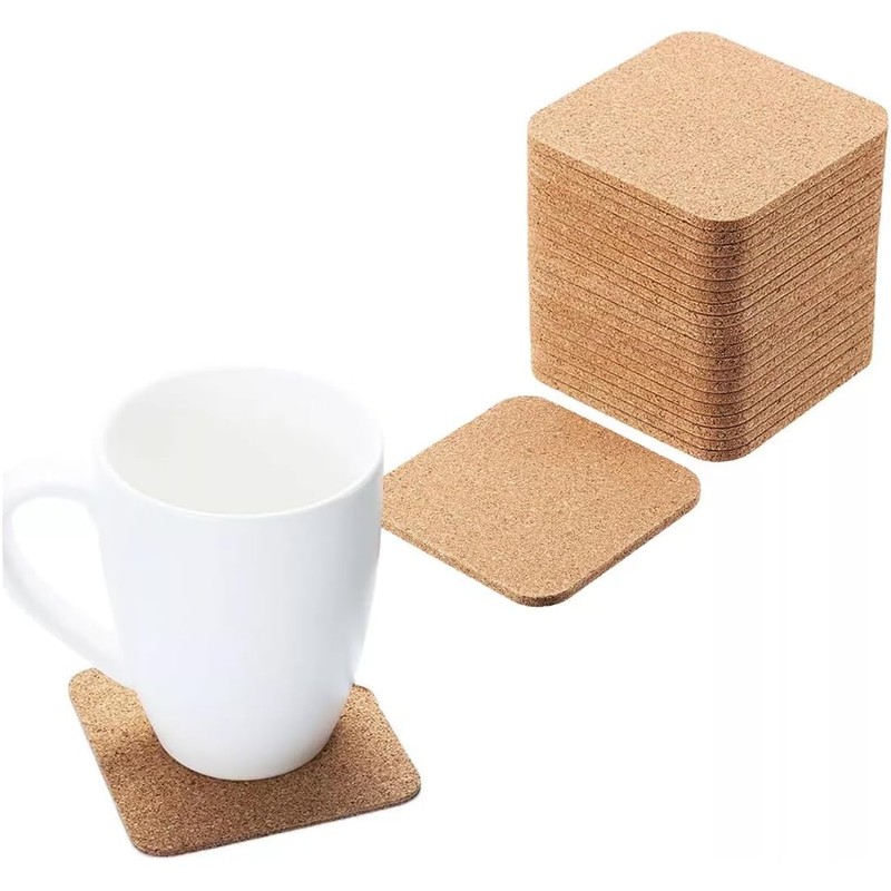 Posavasos de Corcho,30 Piezas Coasters,Posavasos de Bebidas Portavasos Reutilizables Absorbentes