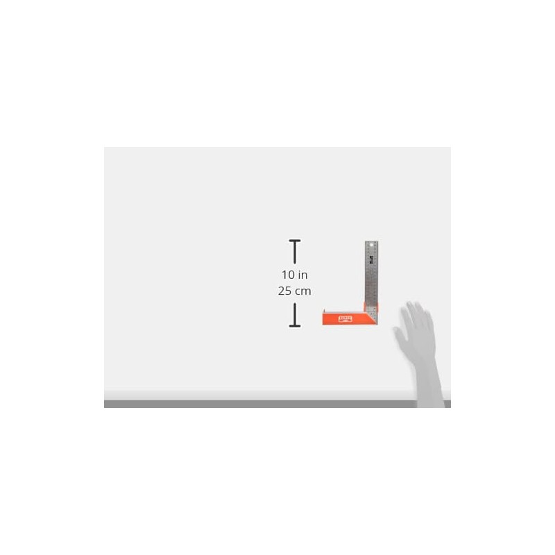 Bahco 9048-250 Aluminium Block and Steel Try Square, Silver/Orange, 250