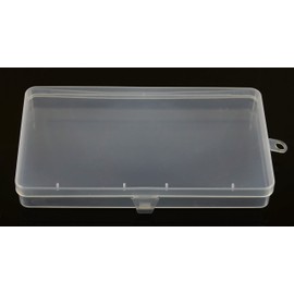 Paialco Clear Plastic Flat Rectangle Storage Box for Beads and Tools, 4-Inch by 7-Inch