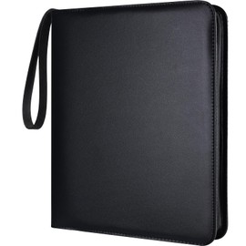 Trading Card Binder 9 Pocket - D Ring Card Binder with Zipper Fit 738 Cards