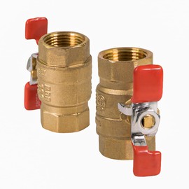 Midline Valve 837T256-NL Premium Full Port Ball Valve with T-Handle, Brass, 3/4 in. FIP x 3/4 in. FIP