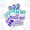 3 Pcs Speak Out and Reach Out Sticker – Suicide