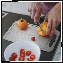 Yaocom Stainless Steel Cutting Board for Kitchen 304 Steel Chopping Board Dishwasher Safe Metal Cutting Board Set for Kitchen Meat Fruit Vegetable(1 Pc,6''x 9.84''-0.06'')
