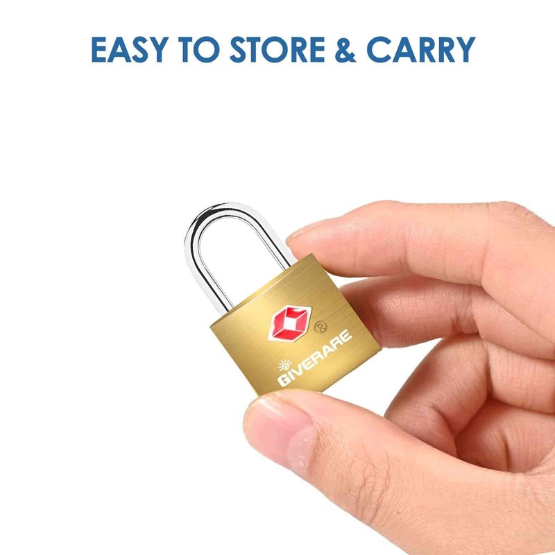 GIVERARE 4 Pack TSA Approved Travel Luggage Locks with Keys,