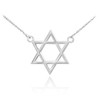Polished 925 Sterling Silver Jewish Star of David Charm Necklace