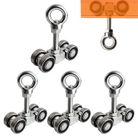 YOVXKAN 4-Wheel Silent Trolley Assembly Rollers.Strut Channel Rollers Trolley.for use with 1-5/8" Wide and All 1-5/8" or Taller Strut Channel with M10 Bolt (Pack of 4)