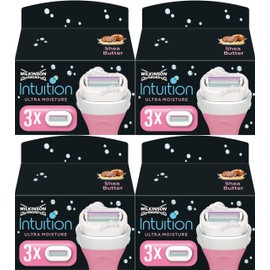 WILKINSON SWORD - Intuition Ultra Moisture Blades for Women | No Shaving Gel Required | Pack of 12 Razor Blades Refills