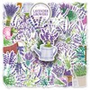 Plant & Nature Theme Sticker, 50Pcs - Chrysanthemum/Pine Cone/Lavender/Ginkgo Tree
