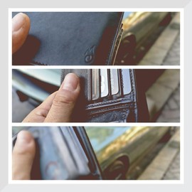 Ignis Craft Mens RFID Bifold Wallet - Premium Calfskin Leather, 16 Card Slots, 2 ID Windows, 4.6 x 3.5 inches (Black)