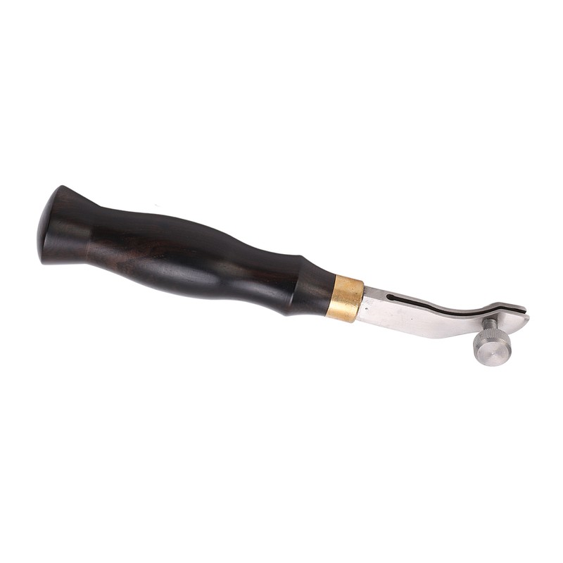 Leather Creaser 0.5mm Regulable Screw Ebony Handle Arc Design Stainless