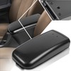 Plastic Center Console Lid Kit,Black Armrest Cover w/Latch Compatible with