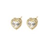 Generic Heart shaped zirconia iced out gold plated diamond stud