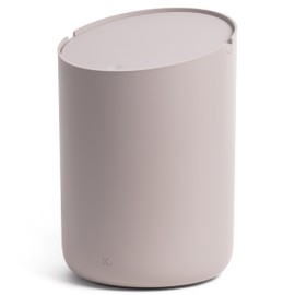 Kazai. Mini Waste Bin 'Tove' - Small and Unique Design Bin from Berlin | For Bathroom, Kitchen & Desk | 1.5L Capacity, Non-slip, Inner Bucket | Taupe
