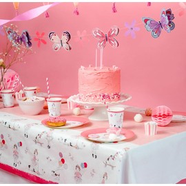 Talking Tables Tilly & Tigg Pink Paper Table Cover for Kid's Party Supplies Eco-Friendly, Recyclable and Disposable Rectangular 180 x 120cm Alternative to Fairy or Princess Birthday, TILLY-TCOVER