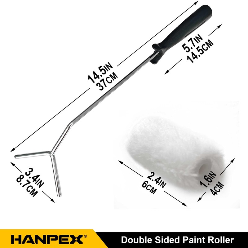 Hanpex Double Roller Brush, Paint Roller Covers, Paint Rollers Naps,
