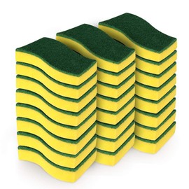 AIDEA Heavy Duty Scrub Sponge,Cleaning Scrub Sponge,Stink Free Sponge,Effortless Cleaning Eco Scrub Pads for Dishes,Pots,Pans All at Once,Size: 4.3"x 3.12" x 1.2"—24 Count