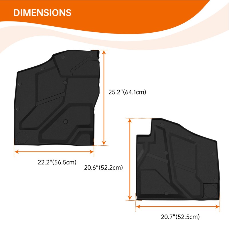 CUSAUTV Floor Mats for Xpedition XP/ADV 2024+, TPE Front Row