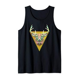 Deer Gift Wild Animal Lovers Geometric Triangle Pattern Tank Top