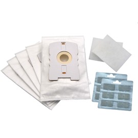 FSProdukte 24-Piece Set Suitable for Vorwerk Kobold VT 265 270 300 VT265 VT270 VT300 Fleece with HEPA Filter Replacement Layer 10 Bags 2 Filters 12 Fragrance Blocks