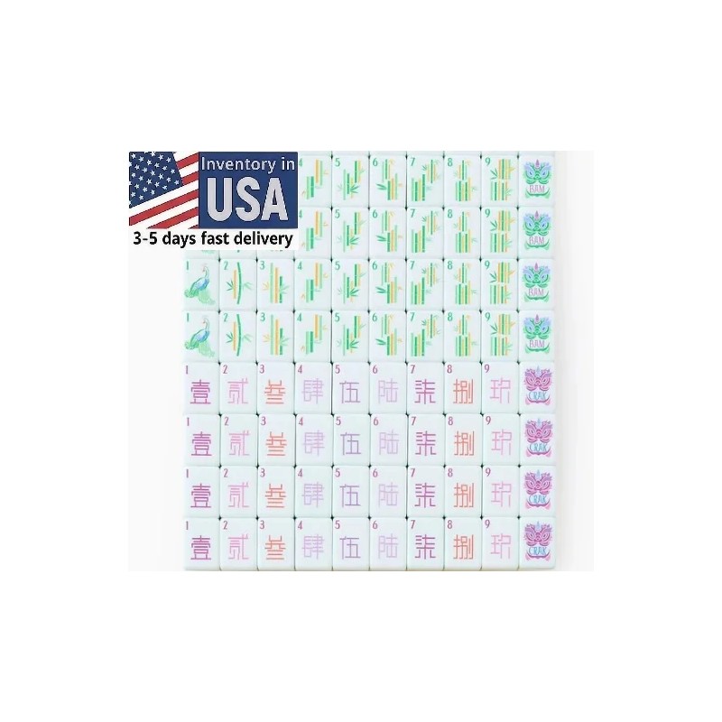 American Mahjong Acrylic Mahjong Tiles 4-layer Engraved American Mahjong Tiles