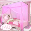 South to East Pink Canopy Bed Curtains