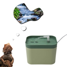 Reptile Water Bowl with Filtration System, Lizard Drinking Fountain, Bearded Dragon Tank Accessories, Reptile Habitat Waterfall for Bearded Dragon, Leopard Gecko, Chameleon, Snake